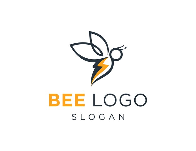 Design del logo dell'ape creato utilizzando l'applicazione Corel Draw 2018 con uno sfondo bianco