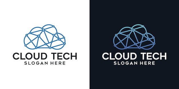 design del logo dell'icona della tecnologia cloud