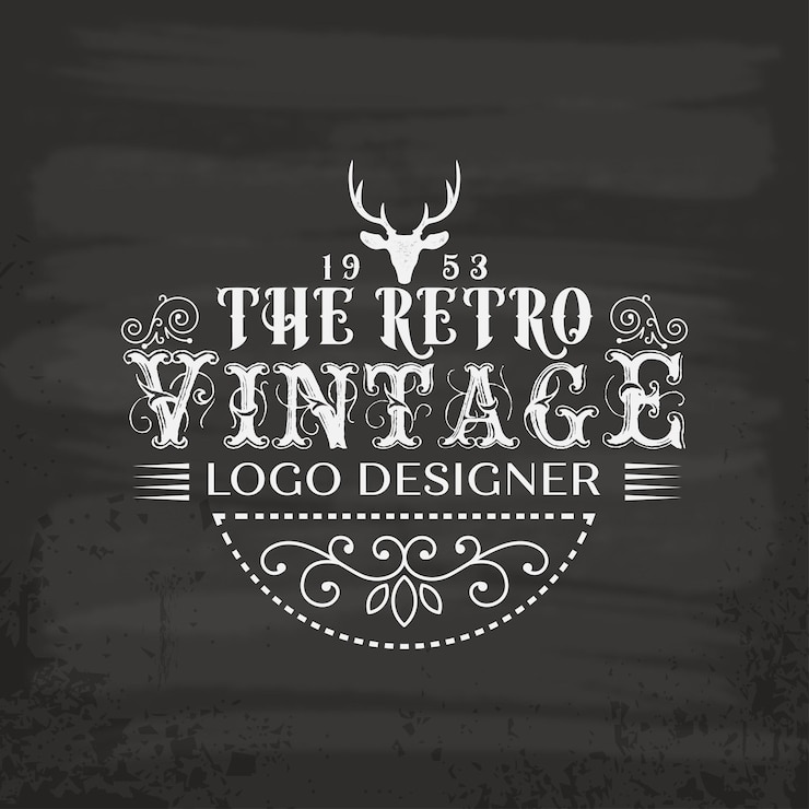 Vettore design del logo dell'ornamento tipografico decorativo vintage
