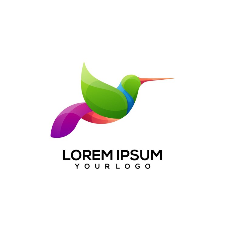 Vettore design del logo dell'uccello colorato