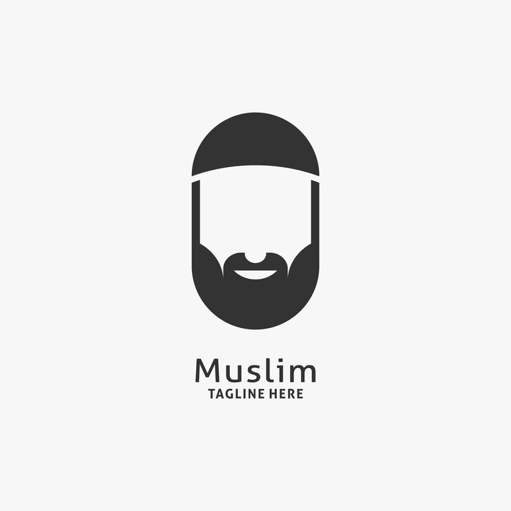 Vettore design del logo dell'uomo musulmano