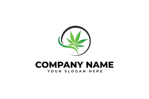 Design del logo della cannabis verde biologica