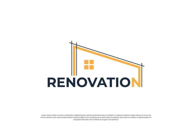 Design del logo della costruzione della casa con marchio denominativo e vettore di arte tipografica