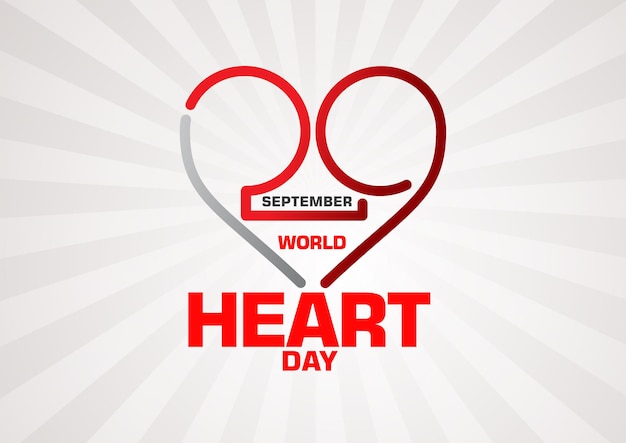 Design del logo della Giornata mondiale del cuore con forma a cuore di 29