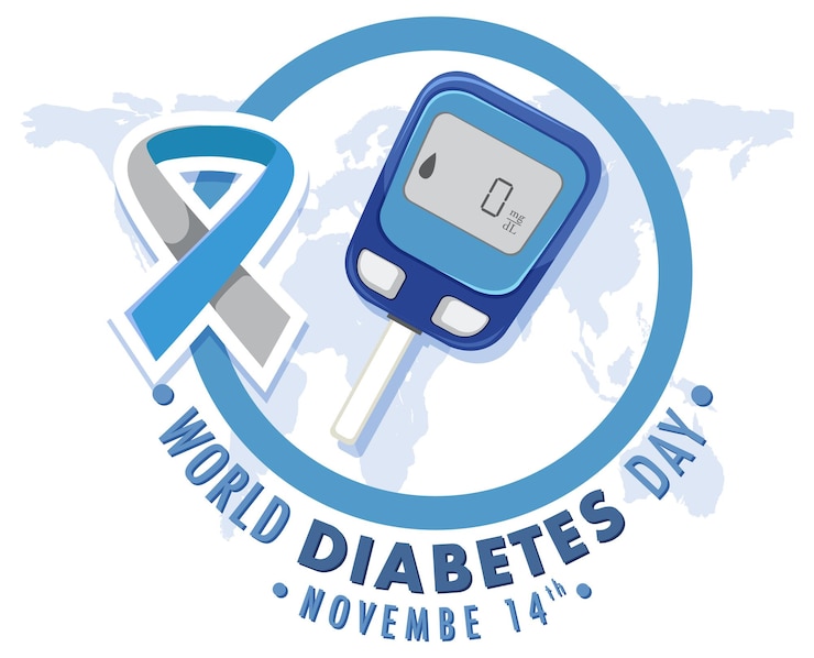 Vettore design del logo della giornata mondiale del diabete
