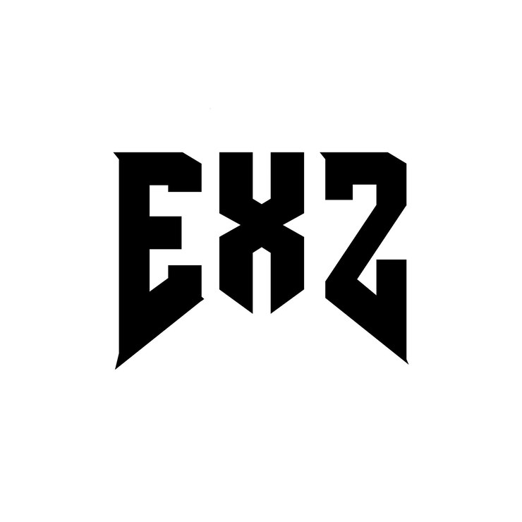 Vettore design del logo della lettera exz per l'azienda tecnologica exz logo design combinazione di colori bianco e nero exz logo exz vettore exz design exz icona exz alfabeto exz tipografia logo design