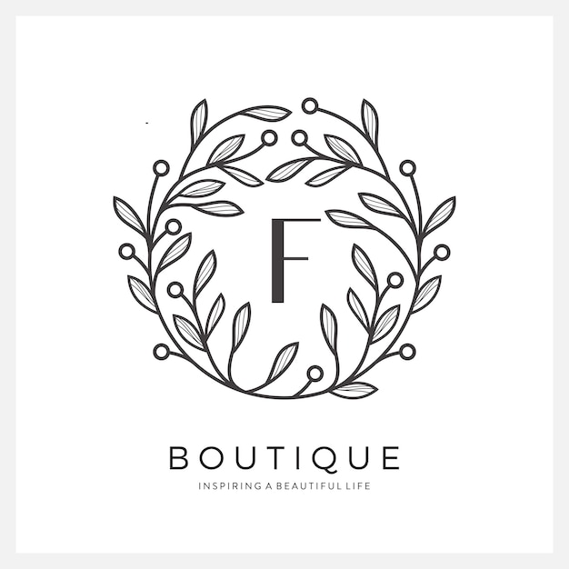 Design del logo della lettera F premium per lusso, ristorante, royalty, boutique, hotel, gioielli, moda