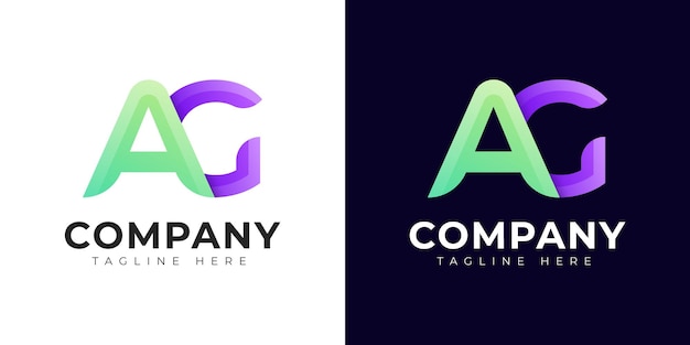 Design del logo della lettera iniziale del monogramma ag e g