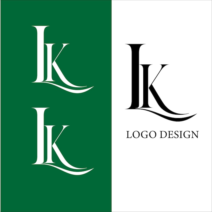 Vettore design del logo della lettera iniziale lk
