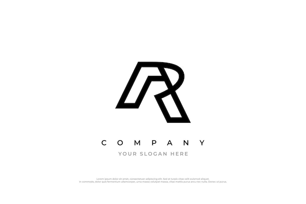 Design del logo della lettera R o del logo AR