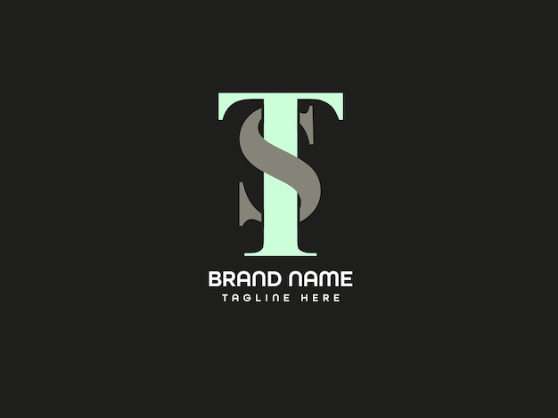 Design del logo della lettera TS