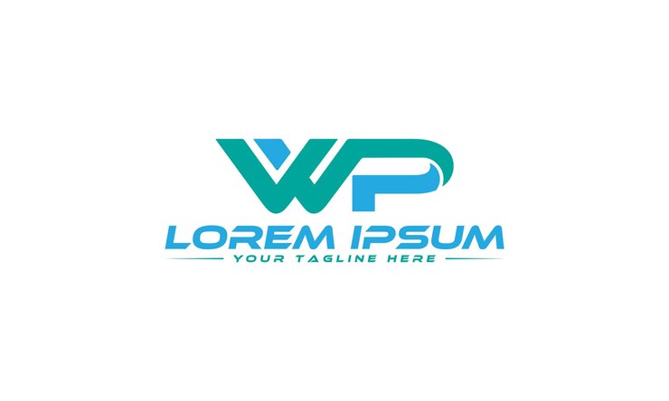 Vettore design del logo della lettera wp design del logo della lettera wp pw unico e professionale