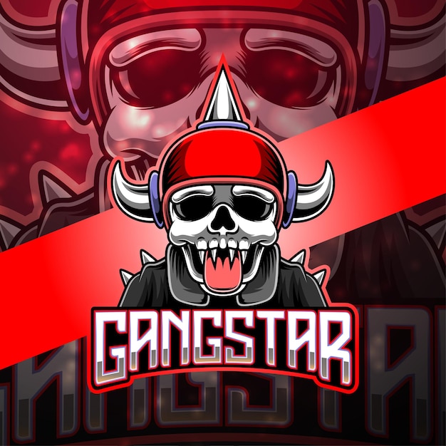 Design del logo della mascotte di Gangstar esport