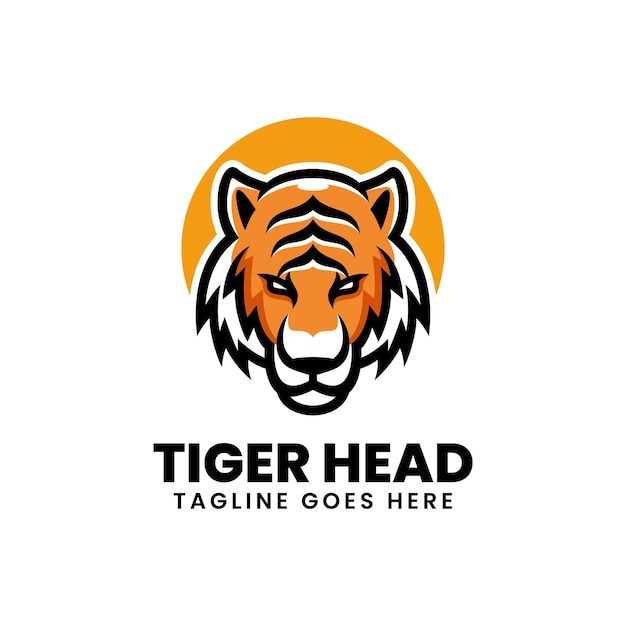 Design del logo della mascotte semplice della tigre