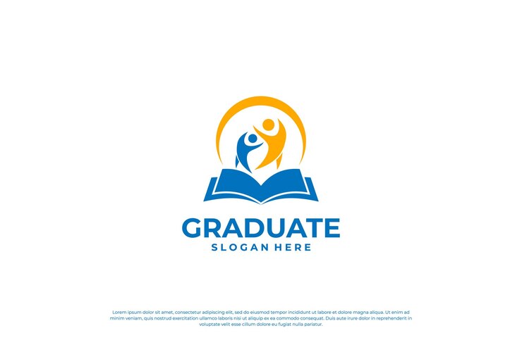 Design del logo della scuola di istruzione e laurea