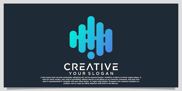 Design del logo della tecnologia gradiente con un concetto unico Premium Vector Part 9