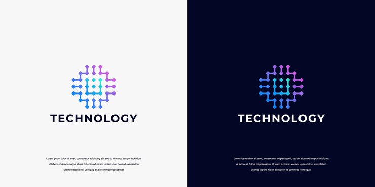 Design del logo della tecnologia U iniziale per il sistema internet tecnologico simbolo Intelligenza artificiale