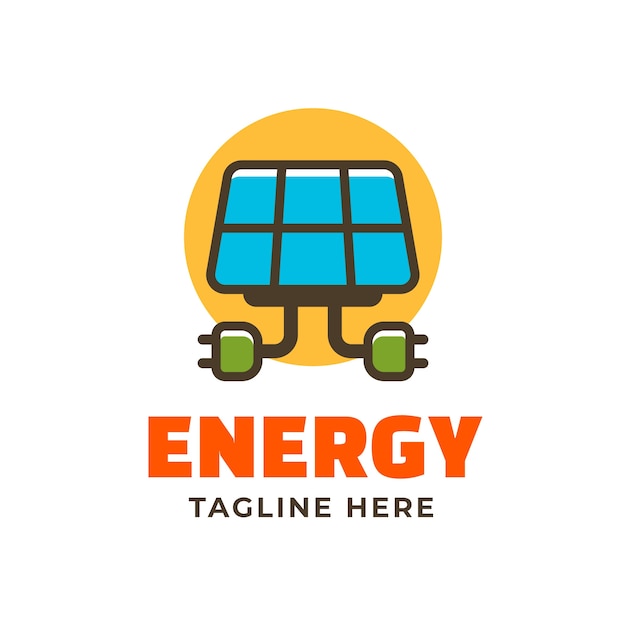 Design del logo di energia rinnovabile disegnato a mano
