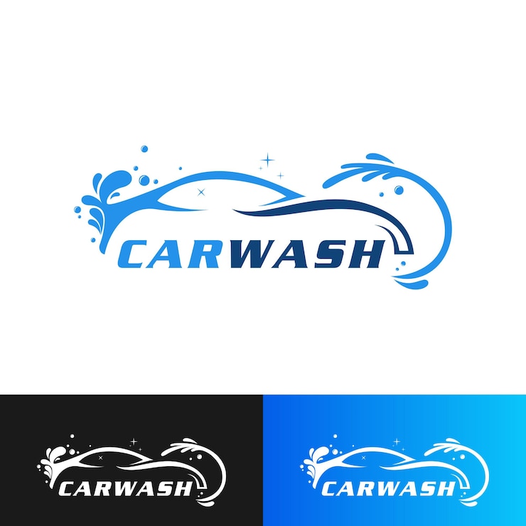 Vettore design del logo di lavaggio auto