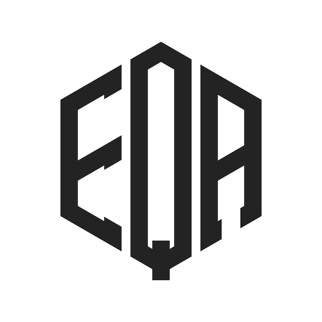 Design del logo EQA Lettera iniziale Logo EQA Monogramma in forma esagonale
