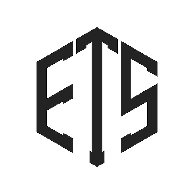 Design del logo ETS Lettera iniziale ETS Monogramma Logo in forma esagonale