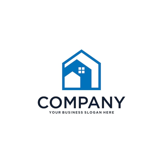 design del logo immobiliare con casa ed edificio