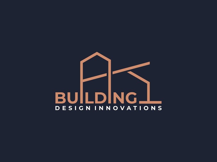 Design del logo immobiliare del marchio di lavoro creativo con stile art line.