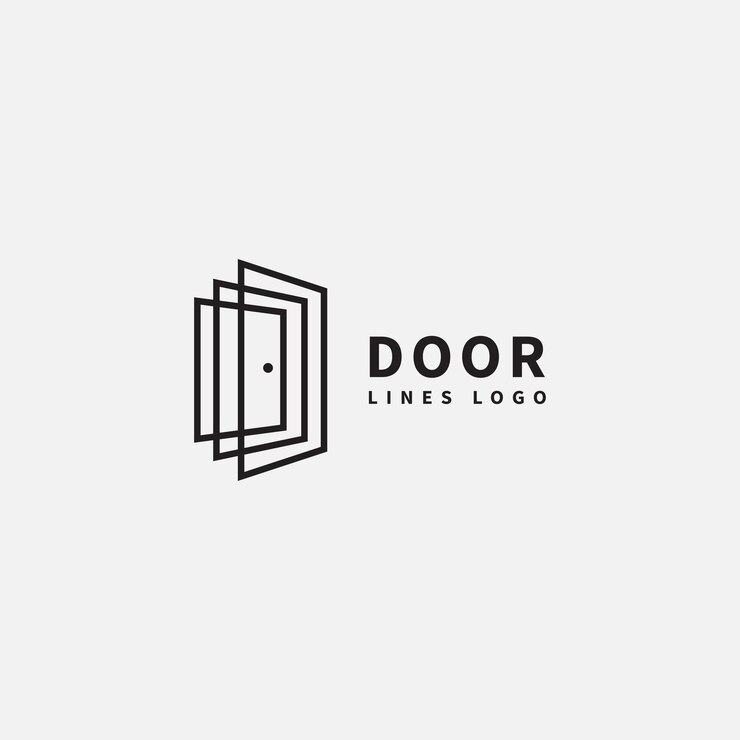 Design del logo in stile arte della linea della porta 4