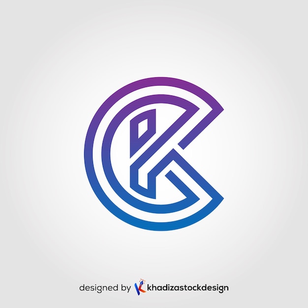 Design del logo iniziale della lettera CK