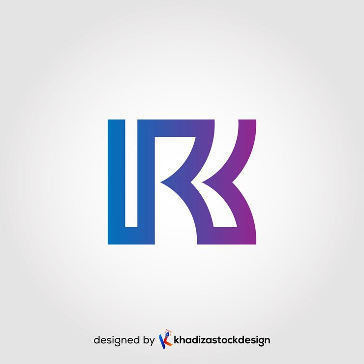 Vettore design del logo iniziale della lettera rk