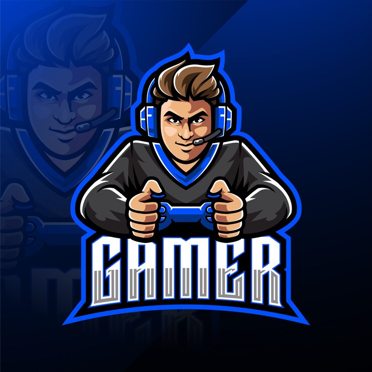Design del logo mascotte del giocatore esportatore