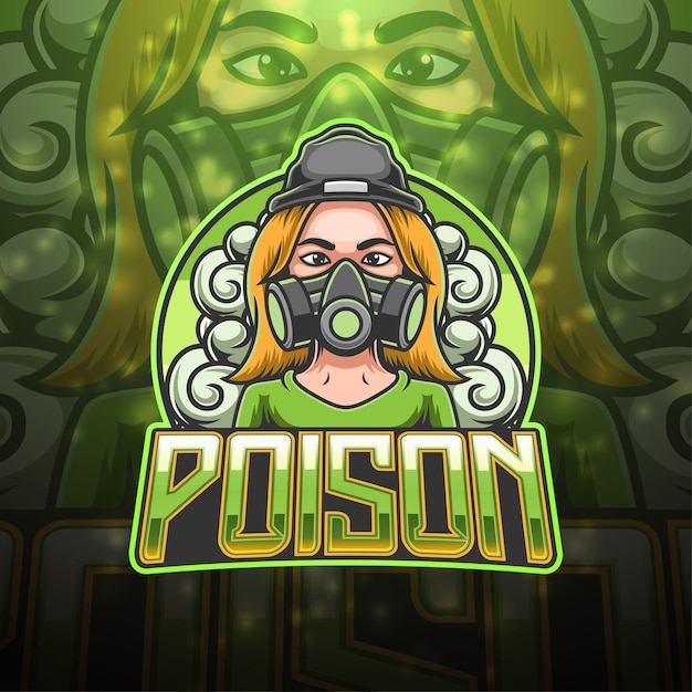Design del logo mascotte di veleno esport