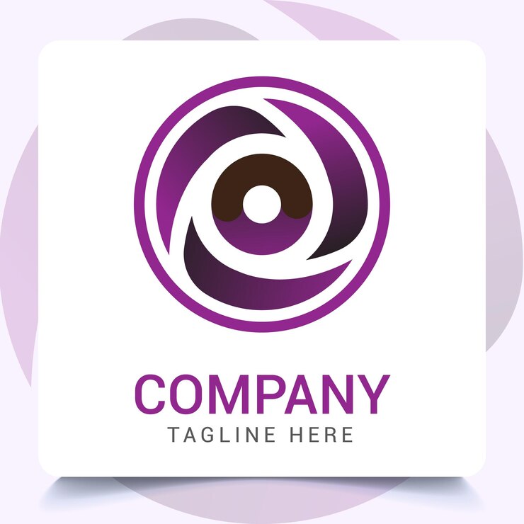 Design del logo Minimal Circle Camera con colori sfumati.