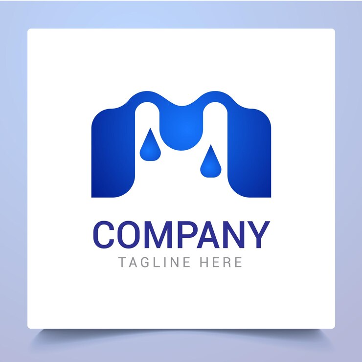 Design del logo Minimal Water gate con colori sfumati.