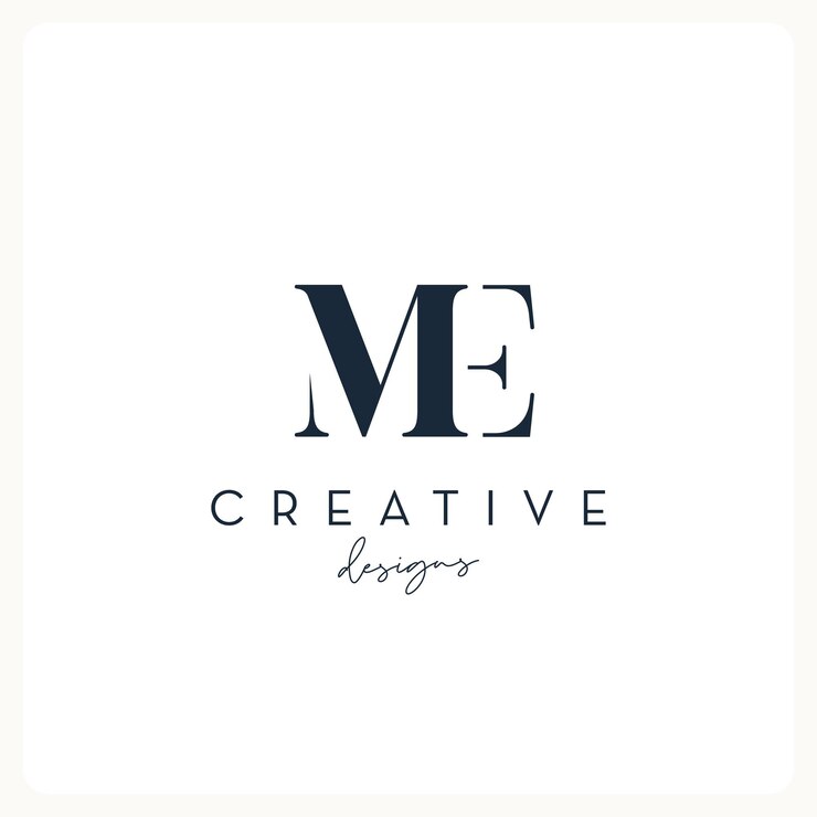 Design del logo Monogram ME, logo della lettera creativa per aziende e aziende