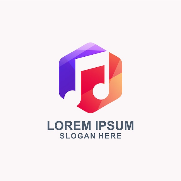 Design del logo musicale colorato geometrico