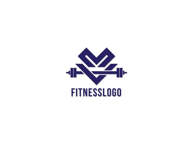 Design del logo MV letter Gym and Fitness