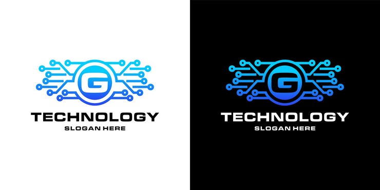 Vettore design del logo nft con tecnologia lettera g