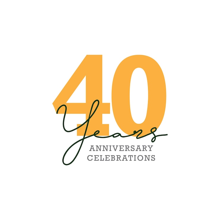 Vettore design del logo per la celebrazione del 40° anniversario. vettore eps10