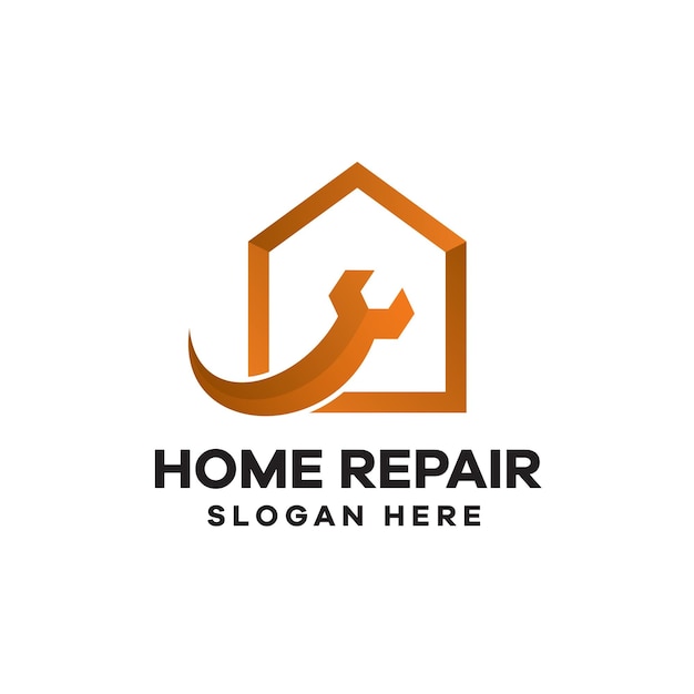 Design del logo sfumato per la riparazione della casa