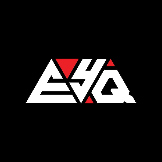 Design del logo triangolare EYQ con forma di triangolo EYQ triangolo design del logo monogramma EYQ triungolo vettoriale modello di logo con colore rosso EYQ logo triangolari Semplice Elegante e lussuoso Logo EYQ