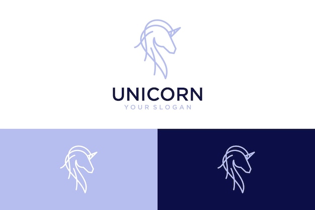 design del logo unicorno con grafica al tratto