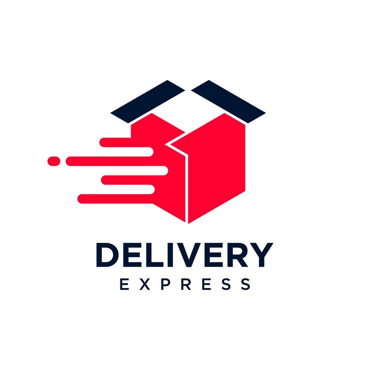 Design del logo vettoriale dell'icona di consegna con un concetto creativo unico Premium Vector