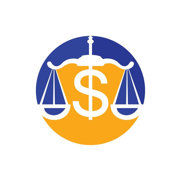 Design del logo vettoriale della scala dei soldi Concetto del logo della finanza del saldo del dollaro