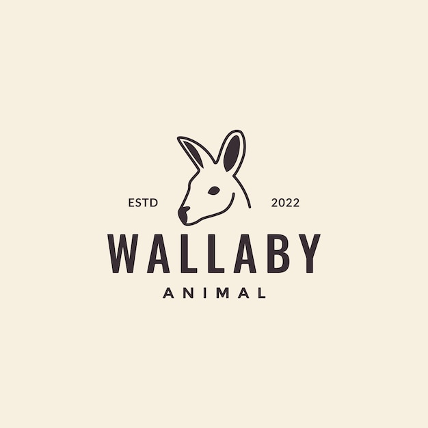 Design del logo vintage del wallaby della testa