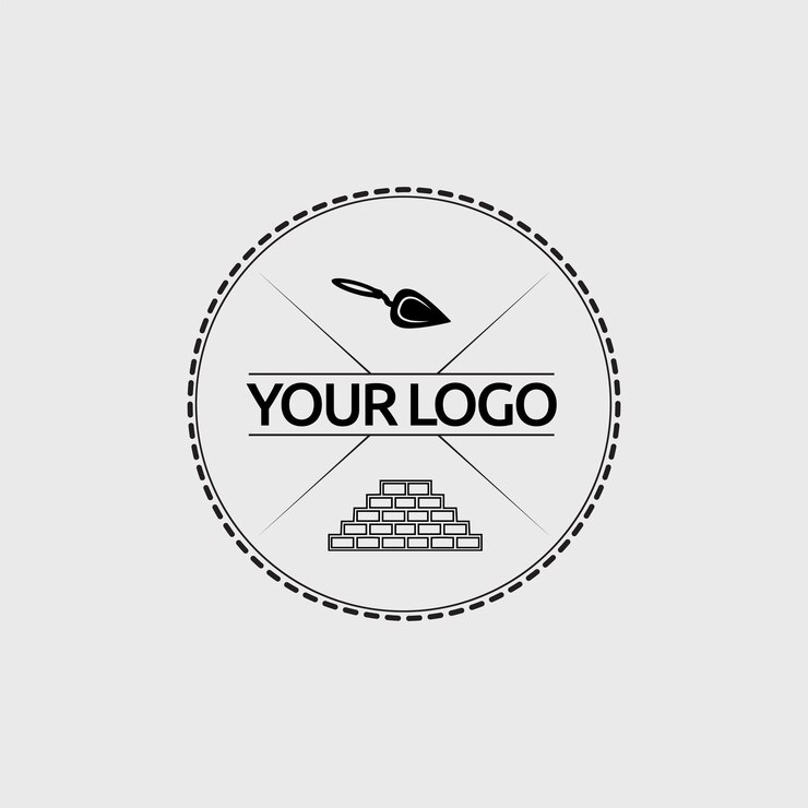 Design del logo vintage retrò di costruzione