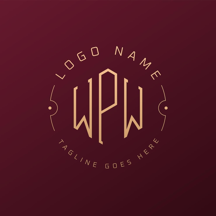 Vettore design del logo wpw di lusso lettera elegante logo wpw monogramma poligono minimalista template di progettazione del logo wp w