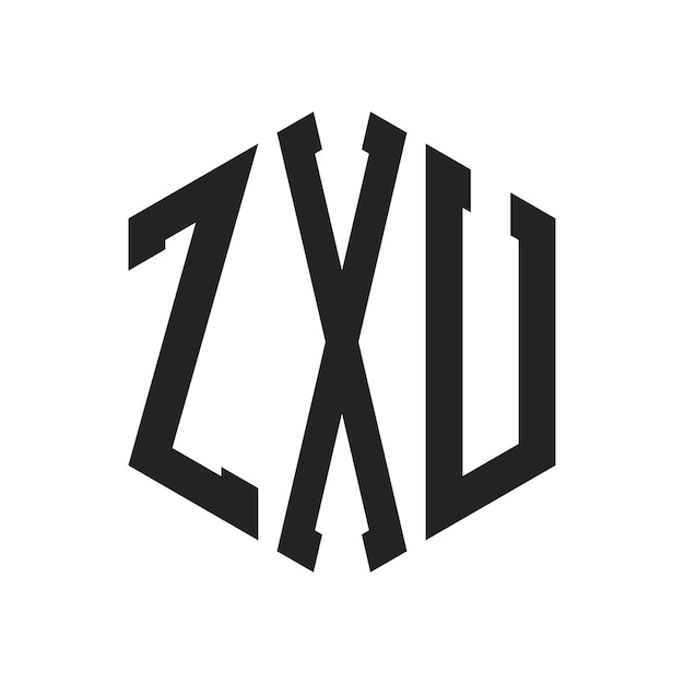 Design del logo ZXU Lettera iniziale ZXU Monogramma Logo in forma esagonale