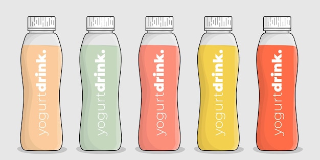 Design del modello di bottiglia di plastica per la progettazione di imballaggi per yogurt o latte