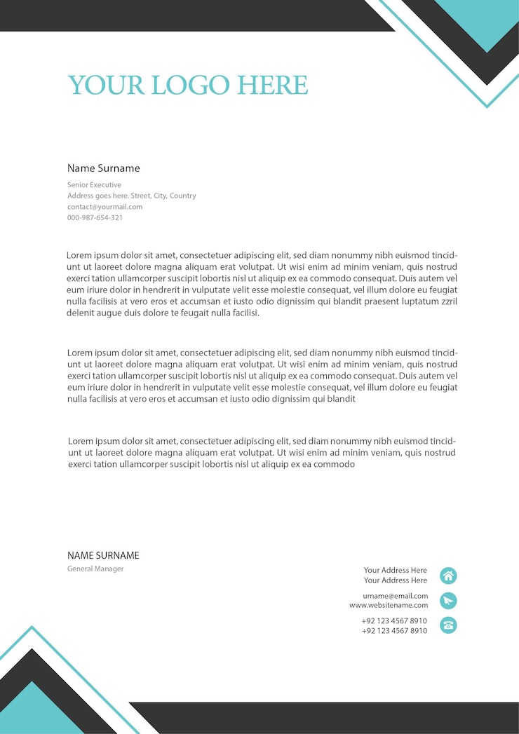 Vettore design del modello di carta intestata aziendale grigio e blu.